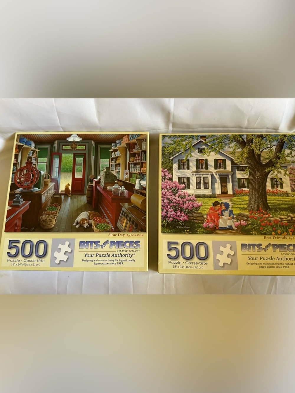 2 - Bits and Pieces Puzzles-  500 pieces each - Slow Day & Best Friends